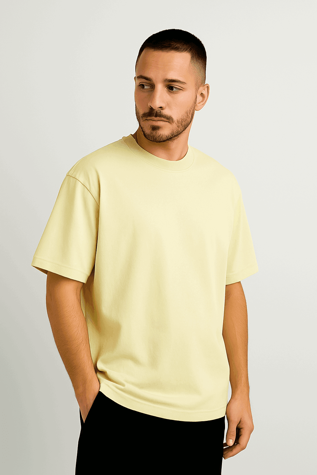 Camiseta oversized color Cream